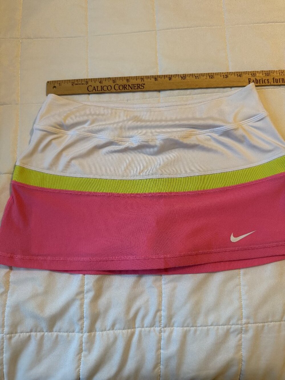 Nike Dri-Fit Tennis Skort White Lime Pink Colorblock Size M